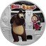 Russia 3 Rubles (Masha and the Bear - Colorized) МАША И МЕДВЕДЬ coin reverse