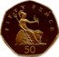 UK 50 Pence Britannia - Piedfort 2009  Proof FIFTY PENCE 50 coin reverse