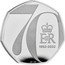 UK 50 Pence Elizabeth II Platinum Jubilee 2022 70 EIIR 1952-2022 AR DO coin reverse