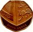 UK Fifty Pence Elizabeth II Royal Shield - Piedfort 2009  Proof FIFTY PENCE MD coin reverse