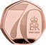UK 50 Pence (Elizabeth II) 70 EIIR 1952-2022 AR DO coin reverse