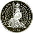 UK 50 Pence Elizabeth II 2014  Proof BRITANNIA 999 1/4 OZ FINE SILVER J C 2014 coin reverse