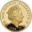 UK 500 Pounds (Elizabeth II The Queen's Beasts -Piedfort) ELIZABETH II D G REG F D 500 POUNDS J.C coin obverse