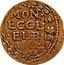 Netherlands 1/2 Duit 1621  Decimal Coinage MON. ECCL. ELB. 1621 coin reverse