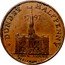 UK 1/2 Penny (Angusshire Dundee J. Pilmer) DUNDEE HALFPENNY 17 97 TOWN HOUSE FINISHED 1734 coin obverse