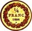 Belgium 1/4 Franc Leopold I Pattern 1834  Proof 1/4 FRANC 1834 coin reverse
