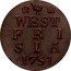 Netherlands 1 Duit West Friesland Province Standard Coinage WEST FRI SIA 1754 coin reverse