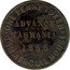 Australia 1 Penny Brickhill Campbell Town 1856 ONE PENNY TOKEN ADVANCE TASMANIA 1856 COMMERCIAL HOUSE coin obverse