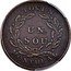 Canada 1 Sou (Belleville 18 cherry leaves 3 shamrocks) TOKEN UN SOU MONTREAL coin reverse