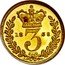 UK 3 Pence Victoria 1st portrait Maundy 1838  Proof 18 3 38 coin reverse