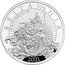 UK 5 Pounds (Elizabeth II 5th portrait) BRITANNIA 2 OZ 999 FINE SILVER 2021 PJL coin reverse