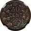 Belgium 50 Centimes Leopold II Dutch 1906  50 CENT. 1906 coin reverse