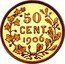 Belgium 50 Centimes (Leopold II Dutch text Pattern) 50 CENT 1906 coin reverse