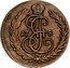Russia Denga Ekaterina II Pattern ND (1786-1789)  178 I E II 17 8 coin obverse