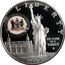 USA One Dollar (Centenary of the Statue of Liberty - Delaware) L I B E R T Y GREAT SEAL OF THE STATE OF DELAWARE ELLIS ISLAND GATEWAY TO AMERICA 1704 1776 1787 IN GOD WE TRUST S 1986 coin obverse