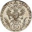 Austria 20 Kreuzer Leopold II 1791 F KM# 2097 20 ARCH AVST D BVRG LOTH M D HET coin reverse