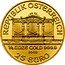 Austria 25 Euro Vienna Philharmonic 2003 KM# 3093 REPUBLIK ÖSTERREICH ¼ UNZE GOLD 999.9 2013 25 EURO coin obverse