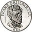 Austria 25 Schilling Poet Franz Grillparzer - dotted circle 1964 Proof KM# 2895.2 FRANZ GRILLPARZER 1964 coin reverse