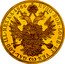 Austria 4 Ducat Franz Joseph I 1866 A KM# 2273 HVNG.BOH.LOMB ET VEN.GAL.LOD.ILL.REX.A.A. (DATE) 4 coin reverse