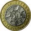 Austria 50 Schilling Millenium-1000 Years Ostarrichi 1996 KM# 3038 REPUBLIK ÖSTERREICH 50 H WÄHNER · SCHILLING · coin obverse