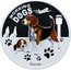 Tuvalu 1 Dollar Beagle Russian version 2011  Proof KM# 195.1 WORKING DOGS NM БИГЛЬ 1OZ 999 SILVER coin reverse