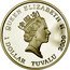 Tuvalu 1 Dollar Fall of the Berlin Wall Anniversary 2009 Proof KM# 96 QUEEN ELIZABETH II RDM 1 DOLLAR TUVALU 2009 coin obverse