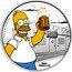 Tuvalu 1 Dollar Homer Simpson Cheers 2019 P MATT GROENING TM & © 2019 FOX. MOE'S coin reverse