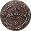Austria 1 Kreuzer (Leopold II) KM# 16 EIN KREUTZER 1792 H coin reverse
