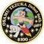 Tuvalu 100 Dollars (Elizabeth II Osamu Tezuka) OSAMU TEZUKA DEBUT 60TH $100 ©TEZUKA PRODUCTIONS coin reverse