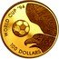 Tuvalu 100 Dollars World Cup Soccer 1994 Proof KM# 23 WORLD CUP '94 100 DOLLARS coin reverse