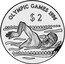 Tuvalu 2 Dollars Olympic Games Swimmer 1996 Proof KM# 37 OLYMPIC GAMES 1996 $2 coin reverse