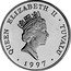 Tuvalu Two Dollars Queen Mother Doctor of Music Degree 1997 Proof KM# 48 QUEEN ELIZABETH II TUVALU RDM 1997 coin obverse