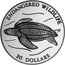 Tuvalu 20 Dollars Leatherback Turtle 1993 Proof KM# 19 ENDANGERED WILDLIFE 20 DOLLARS coin reverse