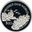 Tuvalu 20 Dollars Blue Coral 1994 Proof KM# 27 PROTECT OUR WORLD $20 BLUE CORAL coin reverse
