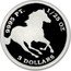 Tuvalu 3 Dollars (Elizabeth II Horse) 9995 PT. 1/25 OZ 3 DOLLARS coin reverse