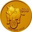 Tuvalu 30 Dollars Lucky Cow 2009 KM# 156 $30 禄 1/5 OZ 9999 GOLD coin reverse