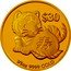 Tuvalu 30 Dollars Elizabeth II Year of the Tiger Longevity 2010  Proof $30 寿 1/5 OZ 9999 GOLD coin reverse