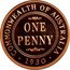Tuvalu 1 Dollar One Penny 2005 Proof KM# 222 COMMONWEALTH OF AUSTRALIA ONE PENNY 1930 coin reverse