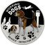 Tuvalu 1 Dollar Beagle Detector Dog 2011 Proof KM# 195 WORKING DOGS NM BEAGLE - DETECTOR DOG 1 OZ 999 SILVER coin reverse
