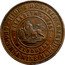 Australia 1 Penny Melbourne Victoria 1857 5 varieties exist KM# Tn104 HIDE & DE CARLE GROCERS & WINE MERCHANTS ELIZABETH STREET MELBOURNE coin obverse