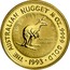 Australia 50 Dollars Nail-tailed Wallaby 1992 (ae) Proof KM# 392 THE AUSTRALIAN NUGGET 1/2 OZ. 9999 GOLD • 1993 • NAILTAILED WALLABY coin reverse