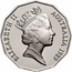 Australia Fifty Cents (1788 - 1988 Bicentenary of Australia) KM# 99a ELIZABETH II AUSTRALIA 1989 RDM coin obverse