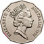 Australia Fifty Cents 25th Anniversary of decimal currency 1991 Proof KM# 139a ELIZABETH II AUSTRALIA 1991 coin obverse
