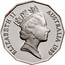 Australia Fifty Cents Wedding of Prince Charles and Lady Diana 1989 KM# 129 ELIZABETH II AUSTRALIA 1989 RDM coin obverse
