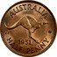 Australia Half Penny Kangaroo 1951 (p) With dot KM# 42 AUSTRALIA KG *YEAR* HALF PENNY PL coin reverse