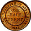 Australia One Half Penny George V 1911 L KM# 22 COMMONWEALTH OF AUSTRALIA ONE HALF PENNY *YEAR* coin reverse