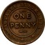 Australia One Penny ND KM# Tn284 Unnamed Token Issues ADVANCE AUSTRALIA ONE PENNY coin obverse