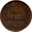 Australia One Penny ND KM# Tn283 Unnamed Token Issues ADVANCE AUSTRALIA ONE PENNY coin obverse