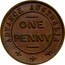 Australia One Penny ND KM# Tn282.3 Unnamed Token Issues ADVANCE AUSTRALIA ONE PENNY coin obverse
