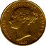 Australia One Sovereign Victoria 1856 KM# 2 VICTORIA D: G: BRITANNIAR: REGINA: F: D: 1855 coin obverse